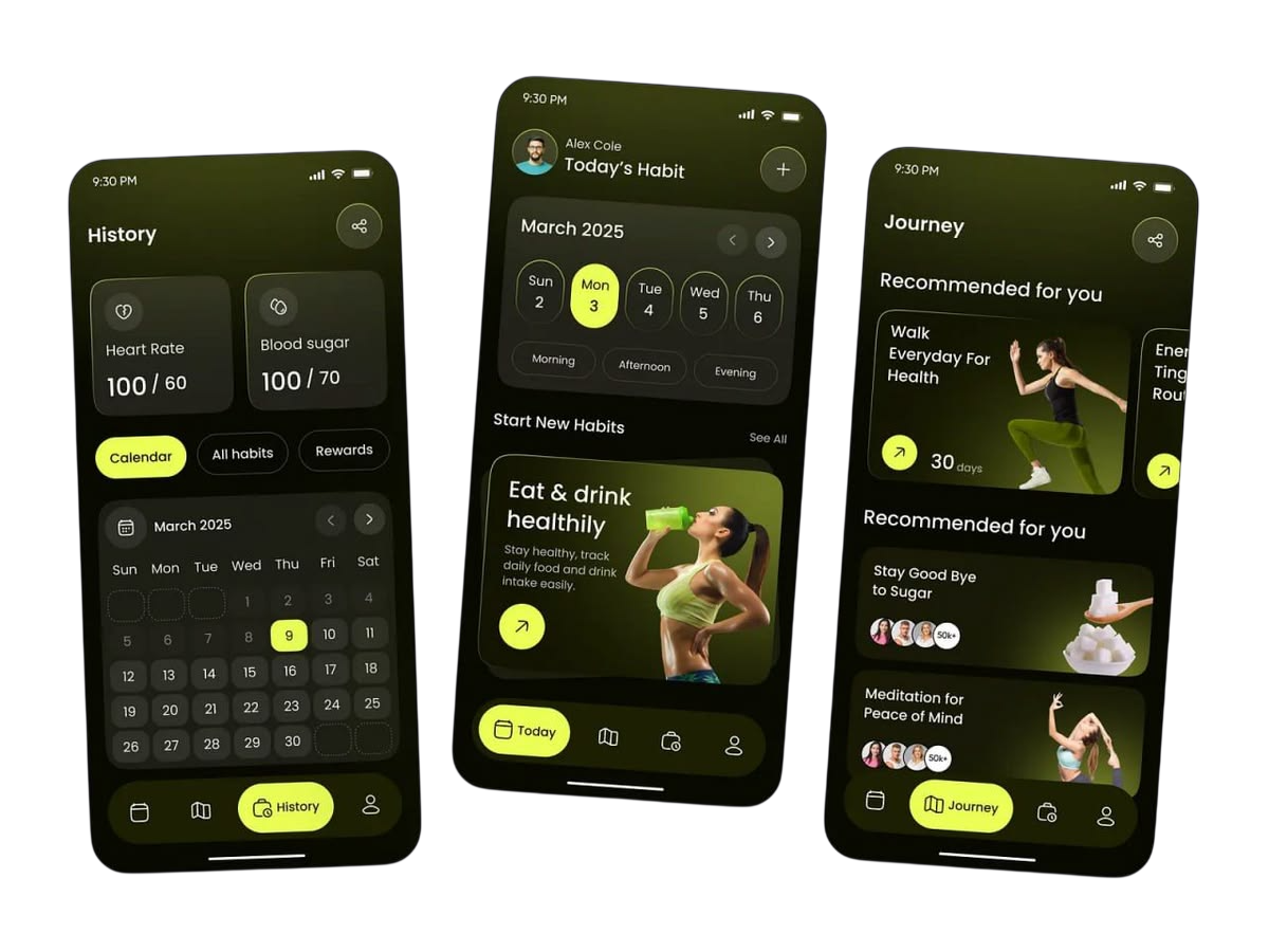 Momentum Fitness project screen 1